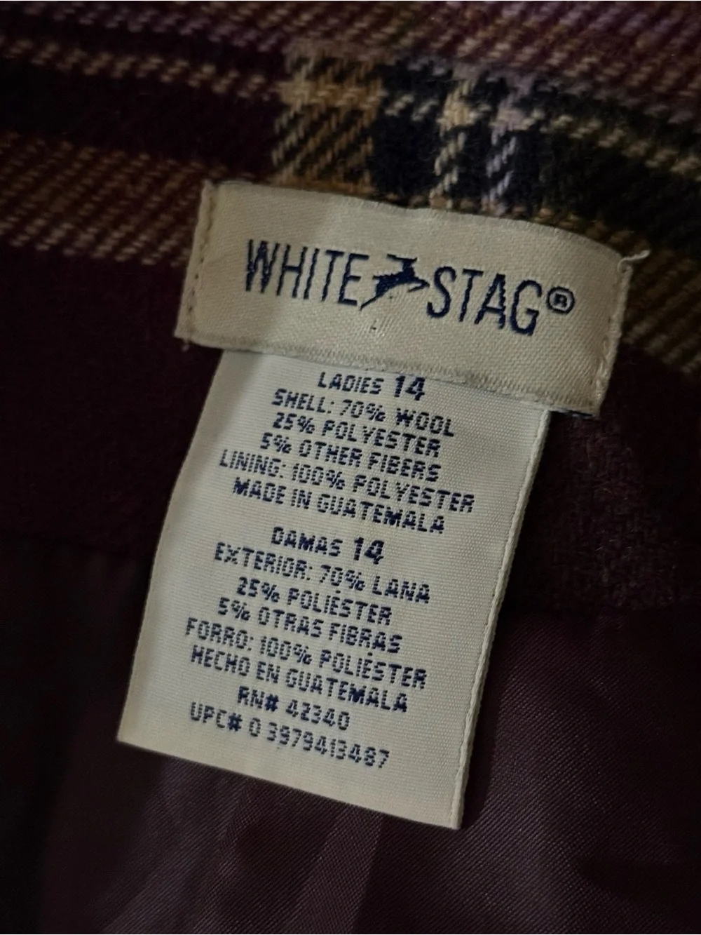 White Stag Wool Blazer Bundle Sz 14 Camel Dark Olive Plaid Jackets Lot 3 Office - Picture 9 of 14
